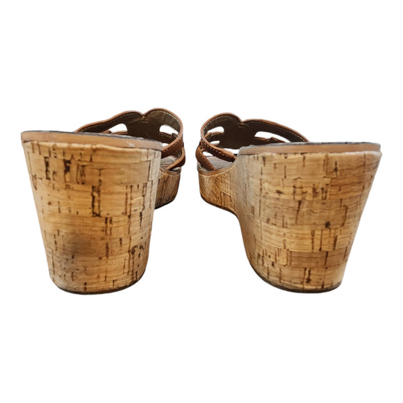 Sam Edelman Regis Slide Sandal brown cork wedge womens sz 9 leather upper - Picture 5 of 15